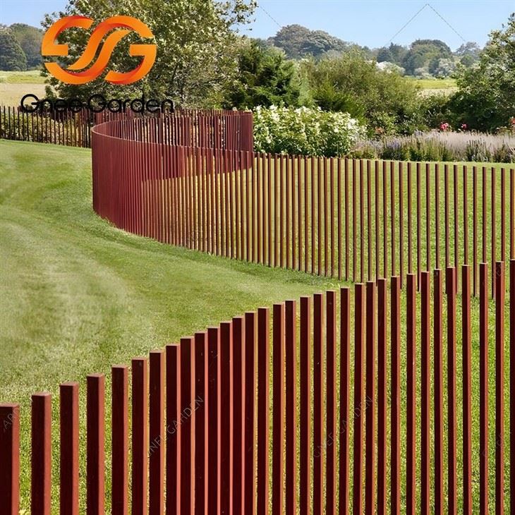 Corten Steel Grille Metal Garden Fence(001)