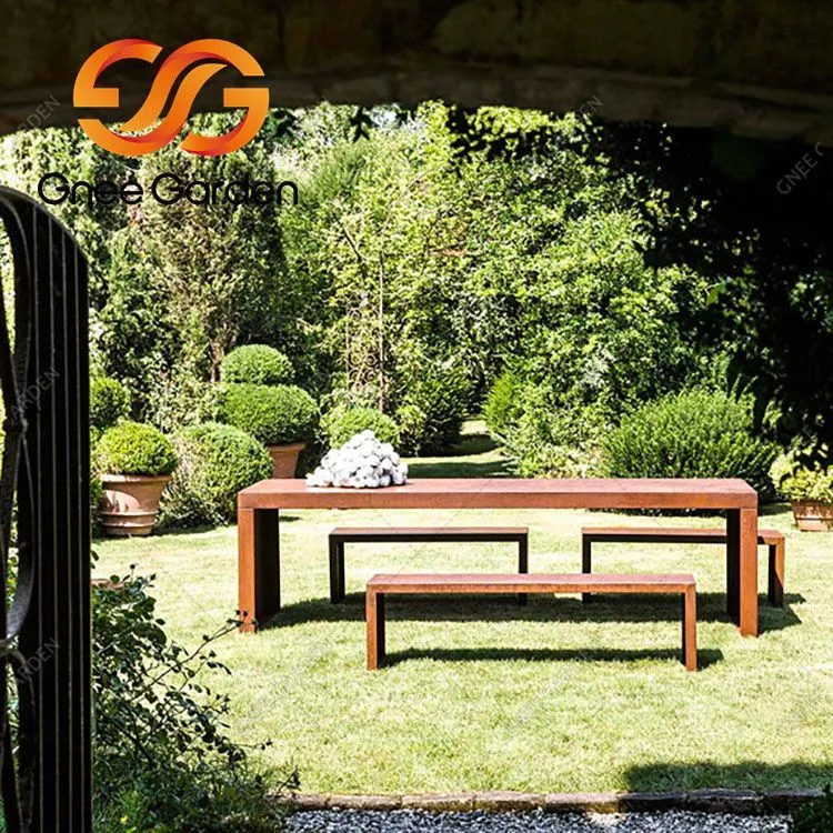 Mobiliario urbano de acero resistente a la intemperie