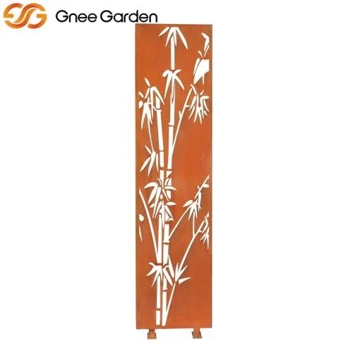 Unique Corten Bamboo-Themed Partition Screen