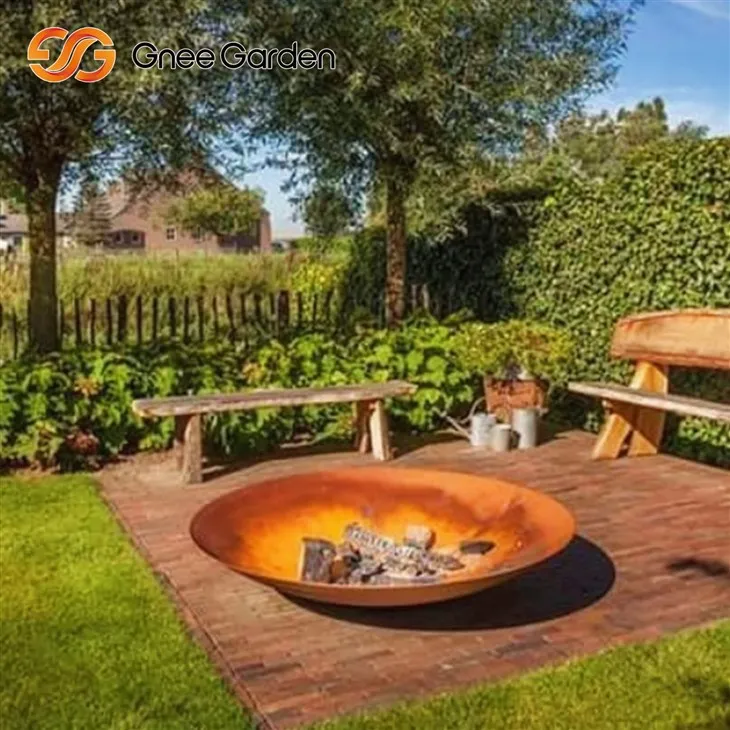 Corten Fire Bowl de aspecto desglosado