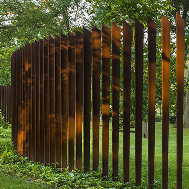 Valla de jardín de metal corten