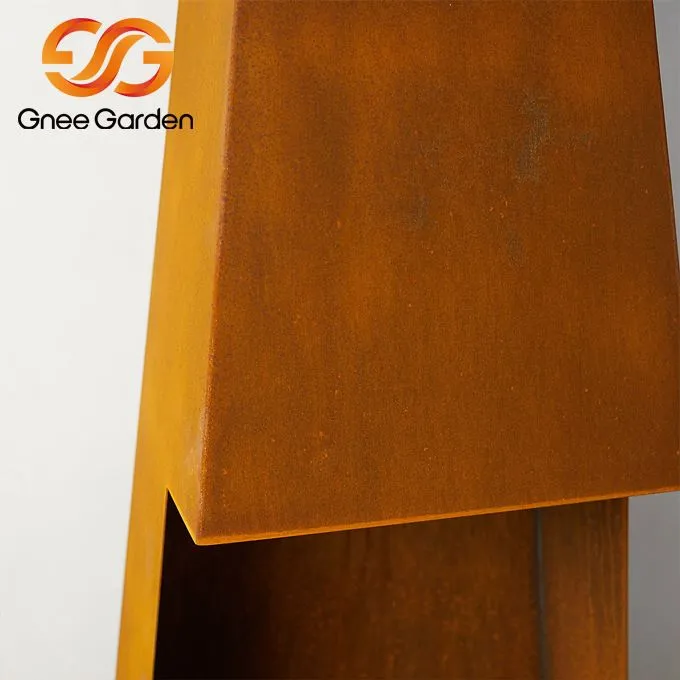 Chimenea de acero corten de leña