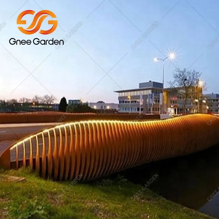 Puente de jardín de acero corten