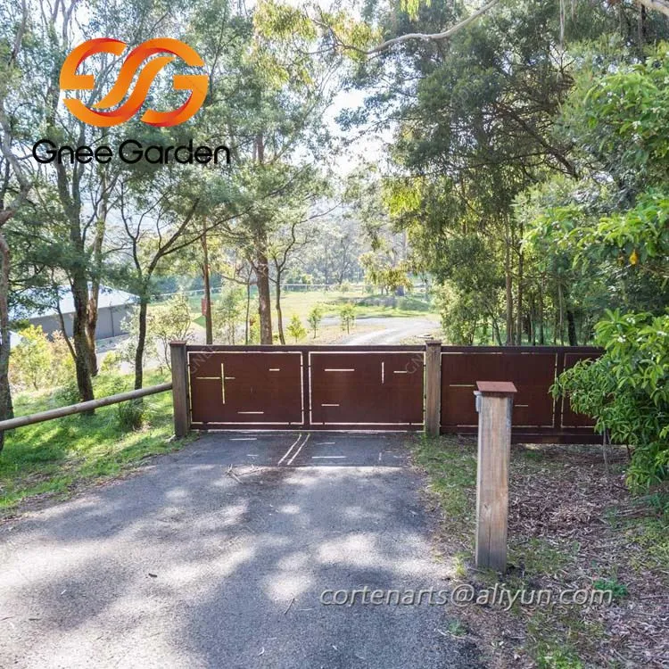 Puertas y cercas de jardín de acero corten