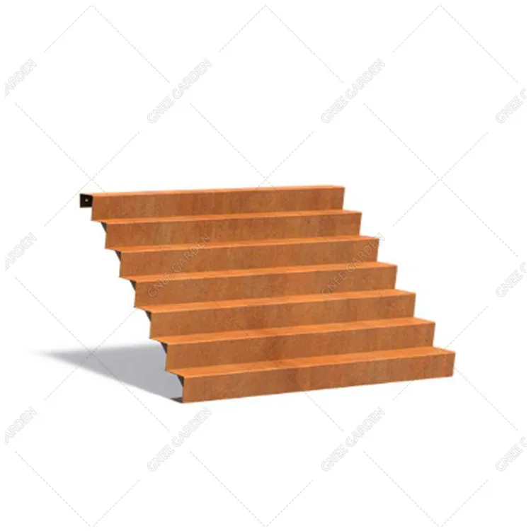 Escaleras de acero corten para paisajismo de jardines