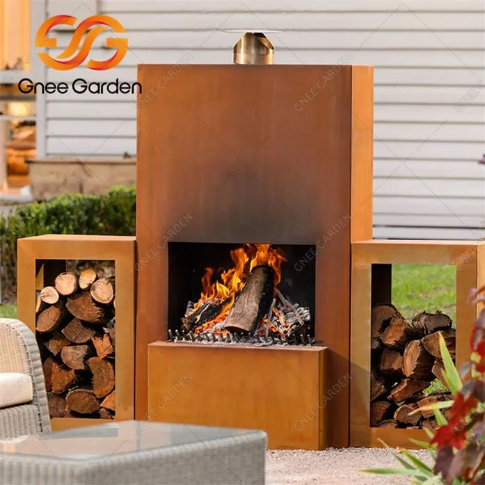 Chimenea de acero corten para exteriores