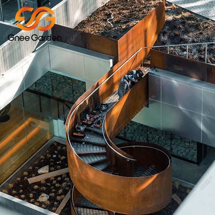 Bordes de paisaje de óxido para exteriores de acero corten