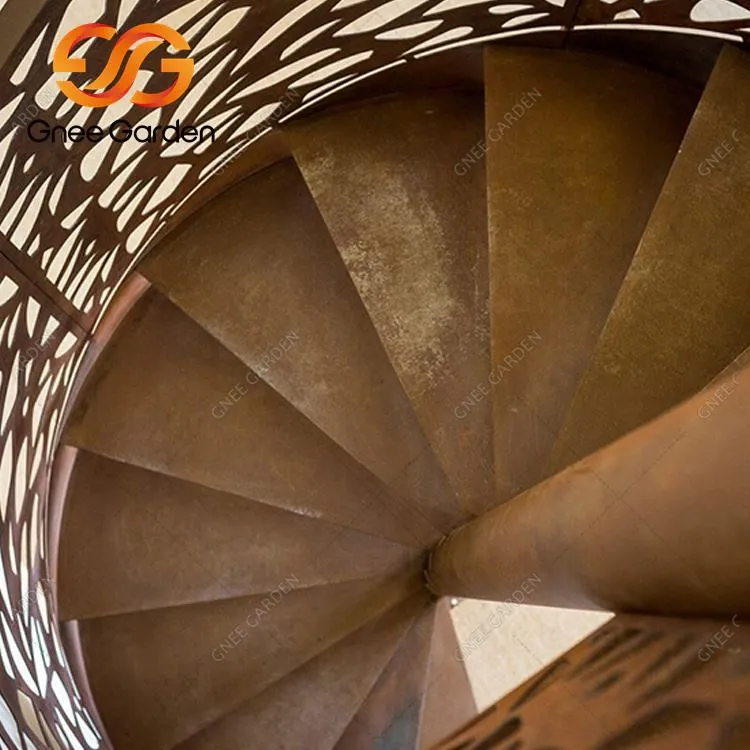Escaleras de jardín de acero corten para exteriores