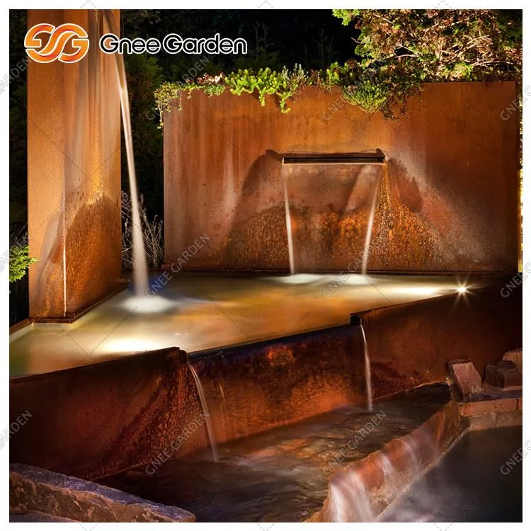 Característica de agua de acero Corten