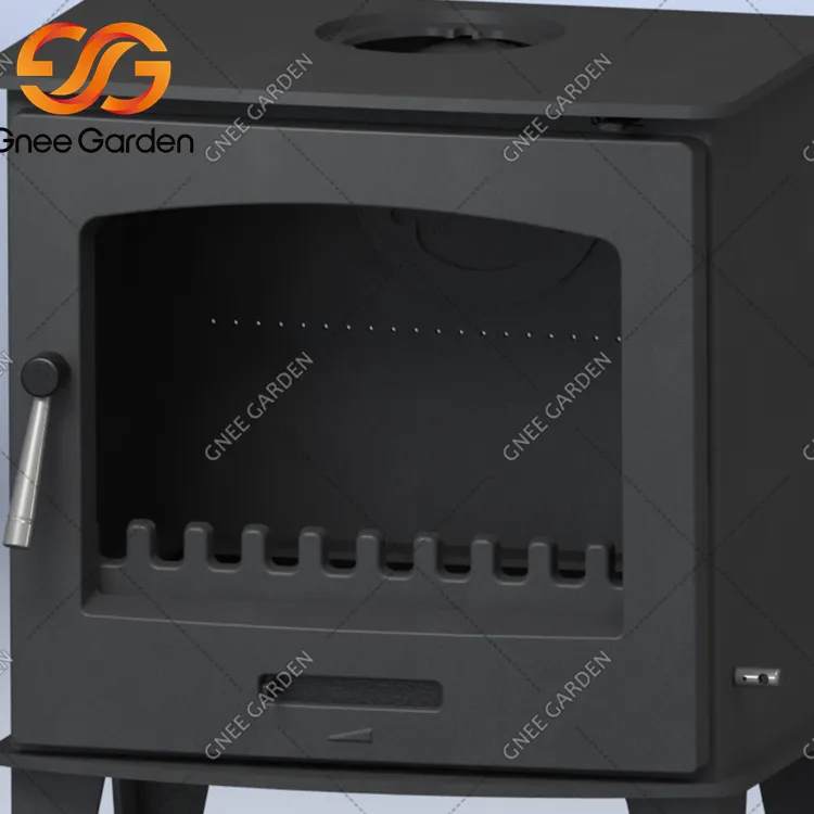 Estufa de leña independiente con chimenea