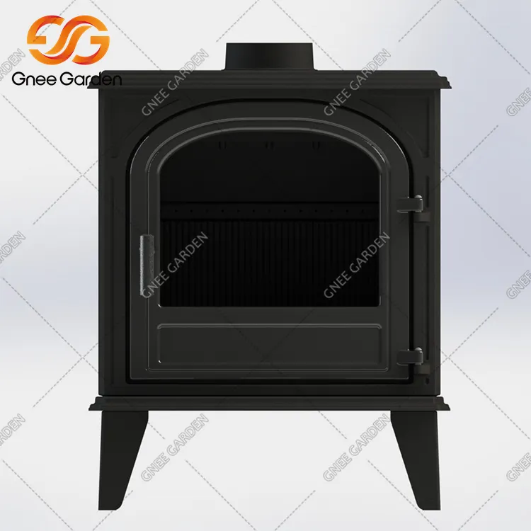 Estufa de leña en el salón