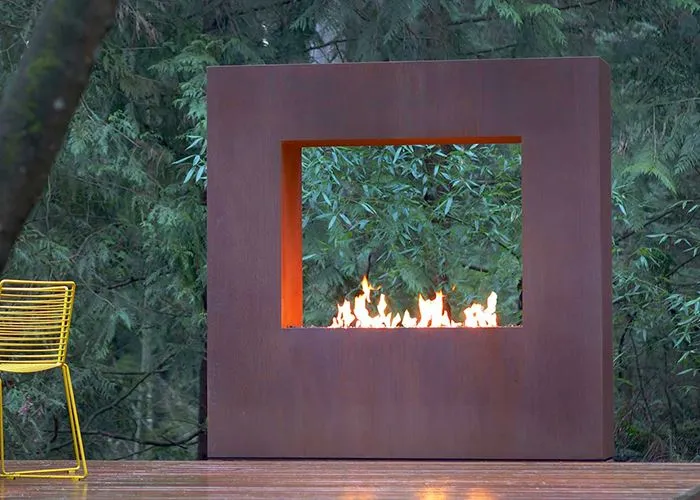 Calentador de exterior Chimenea de acero corten
