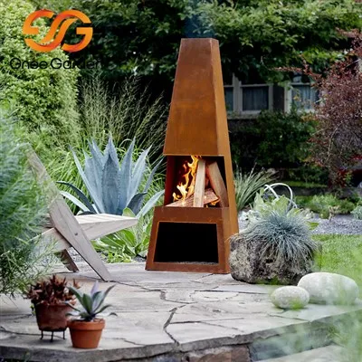 Chimeneas de jardín al aire libre de acero corten