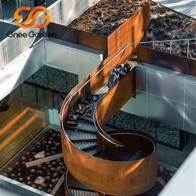 Bordes de paisaje de óxido para exteriores de acero corten