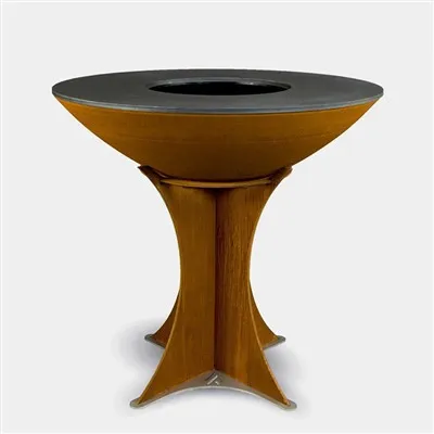 Parrilla de madera para barbacoa de exterior de acero corten