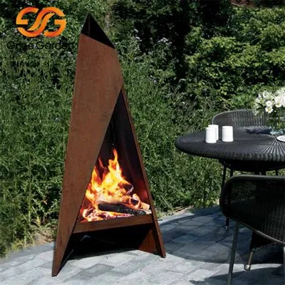 Chimenea independiente de acero corten para exteriores
