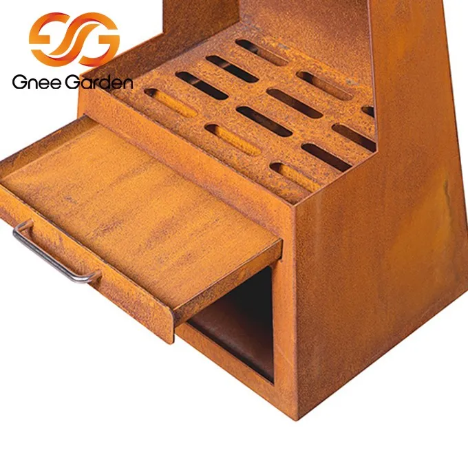 Corten Steel Outdoor Garden Fireplaces