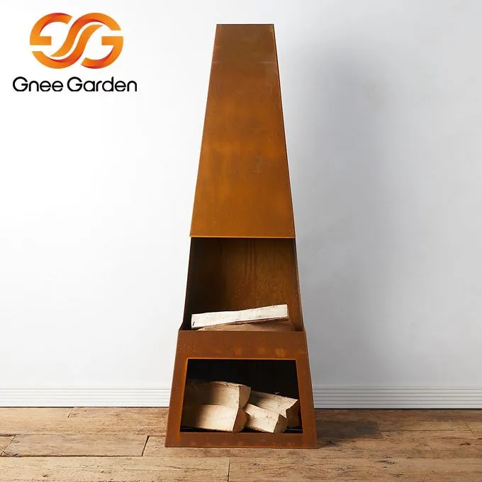 Chimenea exterior cepillada de acero resistente a la intemperie