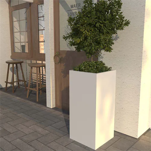 Jardinera larga blanca decorativa personalizada